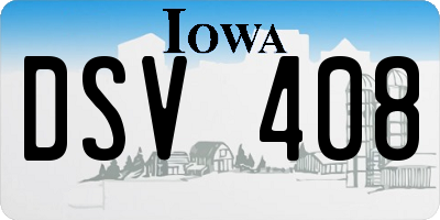 IA license plate DSV408