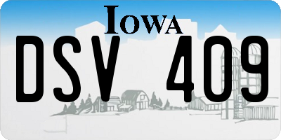 IA license plate DSV409
