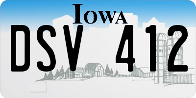 IA license plate DSV412