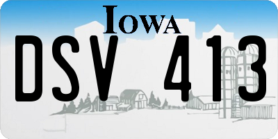 IA license plate DSV413