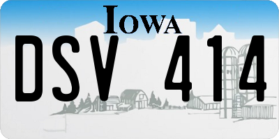 IA license plate DSV414