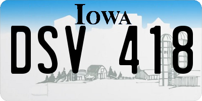 IA license plate DSV418