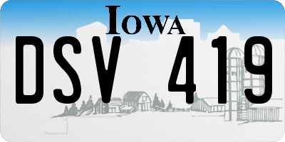 IA license plate DSV419