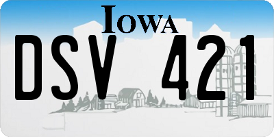 IA license plate DSV421