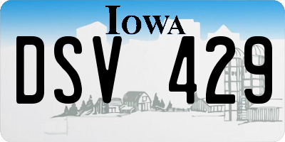 IA license plate DSV429