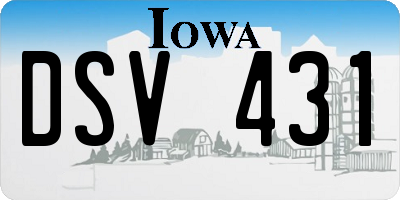 IA license plate DSV431
