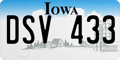 IA license plate DSV433