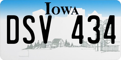 IA license plate DSV434