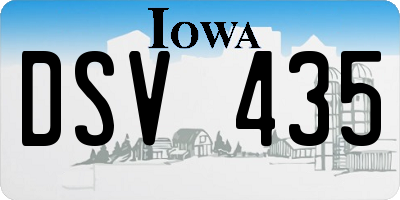IA license plate DSV435