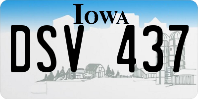 IA license plate DSV437
