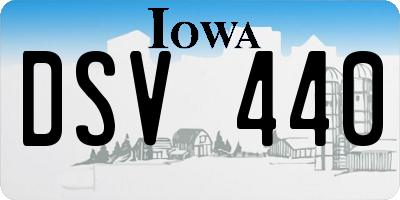 IA license plate DSV440