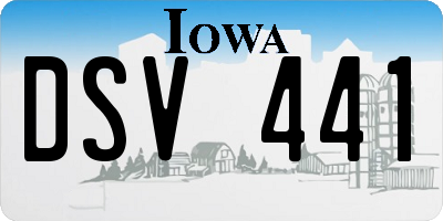 IA license plate DSV441
