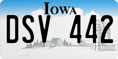 IA license plate DSV442