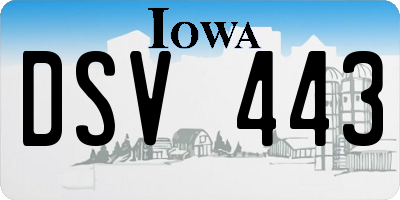 IA license plate DSV443
