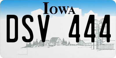 IA license plate DSV444