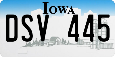 IA license plate DSV445