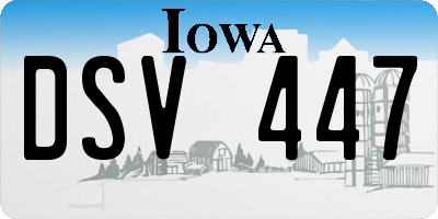 IA license plate DSV447