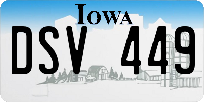 IA license plate DSV449