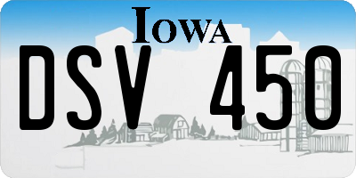 IA license plate DSV450