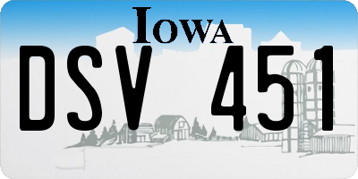 IA license plate DSV451