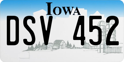 IA license plate DSV452
