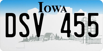 IA license plate DSV455