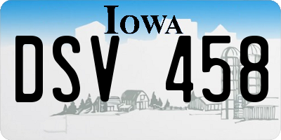 IA license plate DSV458