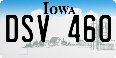 IA license plate DSV460