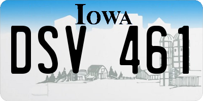 IA license plate DSV461