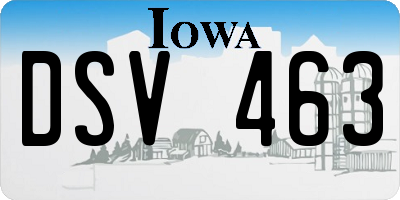 IA license plate DSV463
