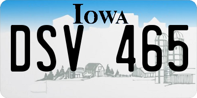 IA license plate DSV465