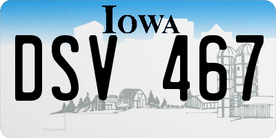 IA license plate DSV467