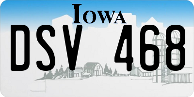 IA license plate DSV468