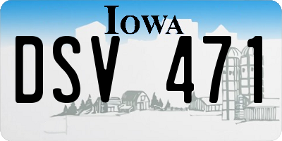 IA license plate DSV471