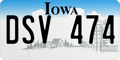 IA license plate DSV474