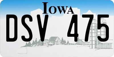 IA license plate DSV475