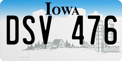 IA license plate DSV476