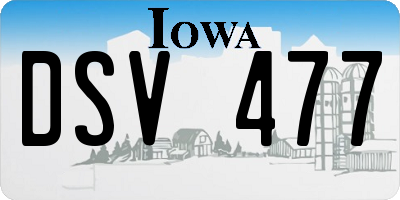 IA license plate DSV477