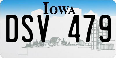 IA license plate DSV479
