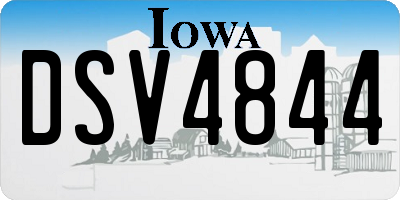 IA license plate DSV4844