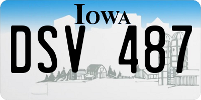 IA license plate DSV487