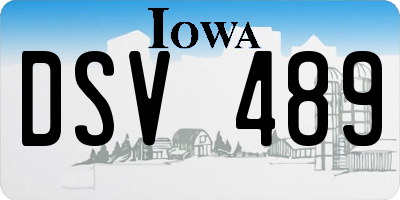 IA license plate DSV489