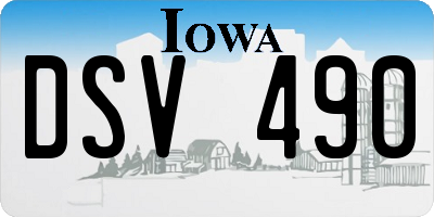 IA license plate DSV490
