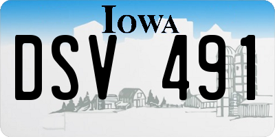 IA license plate DSV491