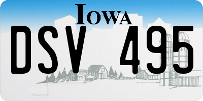 IA license plate DSV495