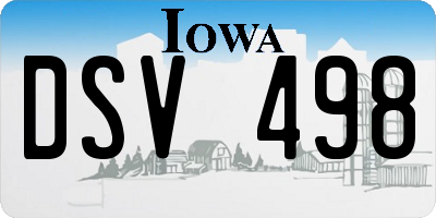 IA license plate DSV498