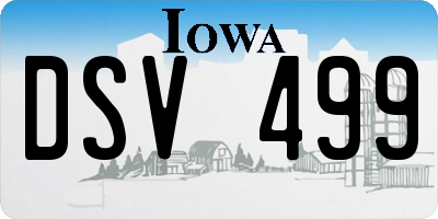 IA license plate DSV499