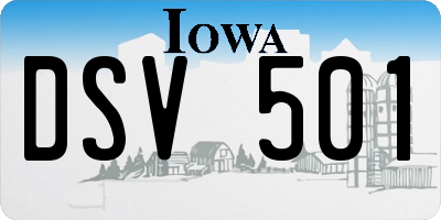 IA license plate DSV501