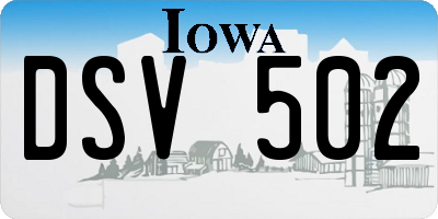IA license plate DSV502