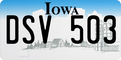 IA license plate DSV503